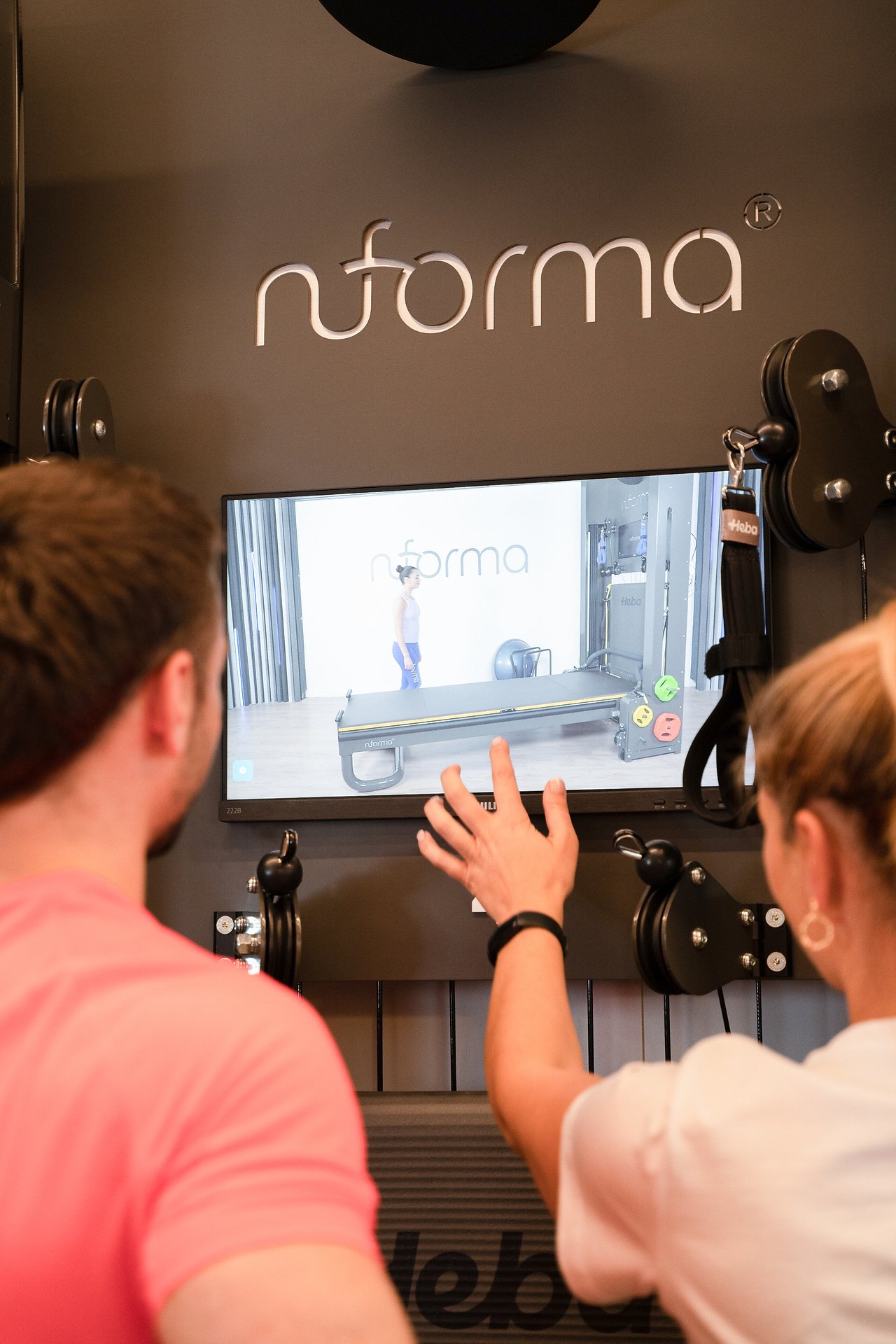 Touch screen on the Nuforma reformer pilates machine